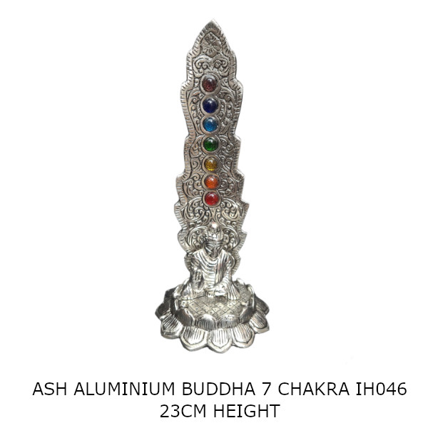 Ash Alum Buddha 7 chakra tall IH046 Ash Alum Buddha 7 Chakra Tall IH046