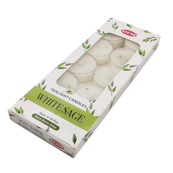 hem white sage tealights hem white sage tealights